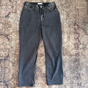 Abercrombie and Fitch leather/black jeans size 14L